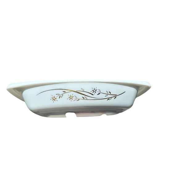 Vintage Pryex gold scroll Pyrex Golden honeysuckle 1.5 Qt baking dish 033 made i - Picture 2 of 12